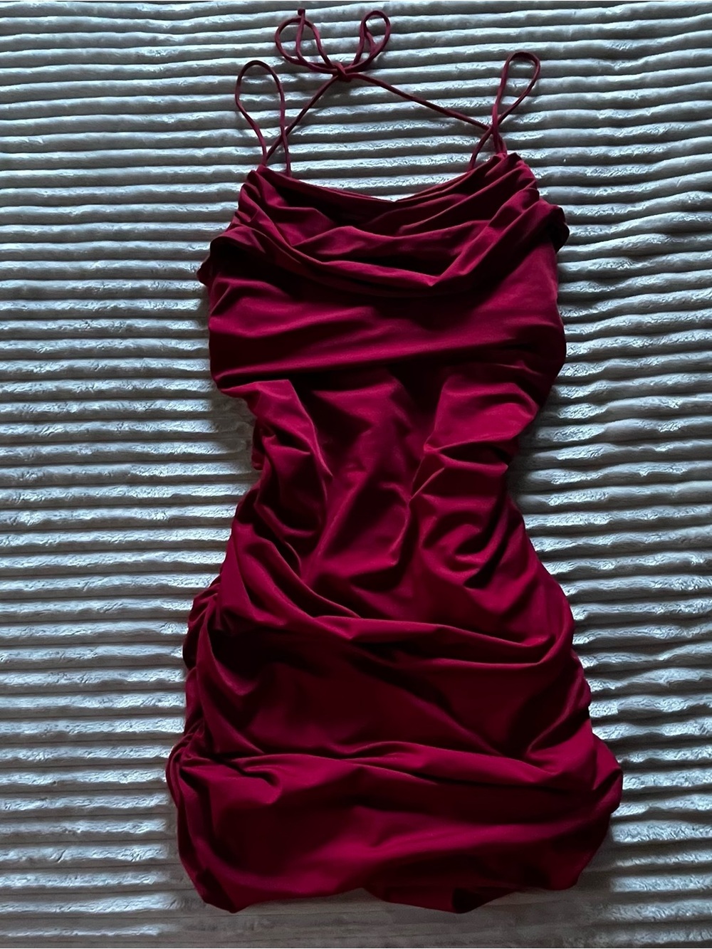 shein red dresses for ladies | | Shein Burgundy Ruched Mesh Mini Dress Allure Prom
